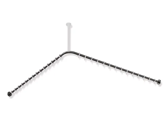 Vorhangstange des Systems 900, Edelstahl, PVD, Achsmaß 1487 x 1487 mm, kürzbar, D: 25 mm, mit 28 Vorhangringen aus POM, in Farbe CK (messing glänzend) Vorhangstange des Systems 900, Edelstahl, PVD, Achsmaß 1487 x 1487 mm, kürzbar, D: 25 mm, mit 28 Vorhangringen aus POM, in Farbe CK (messing glänzend)