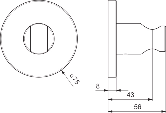 HA Wandhalter HANSA 4444 Rosette rund Chrom