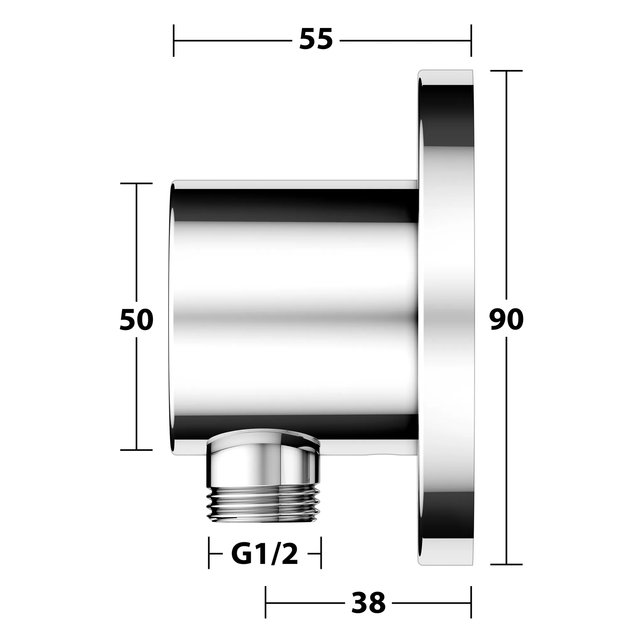 IXMO 59547010001 Schlauchanschluß DN15 rund verchromt