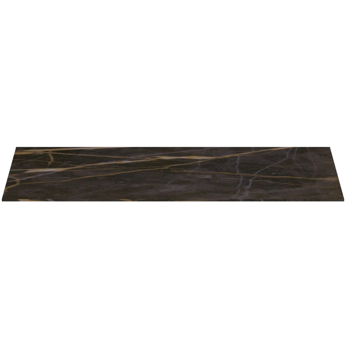 Waschtischplatte Conca, aus Keramik, 802x373x6mm, Marmor Noir Desir