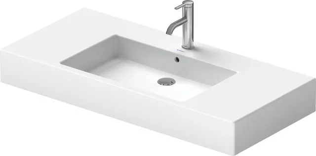 Wandwaschtisch „Vero“, mit Überlauf, Hahnlochposition mittig Größe: 105 × 49 cm / Oberflächenveredelung: ohne Oberflächenveredelung Wandwaschtisch „Vero“, mit Überlauf, Hahnlochposition mittig Größe: 105 × 49 cm / Oberflächenveredelung: ohne Oberflächenveredelung
