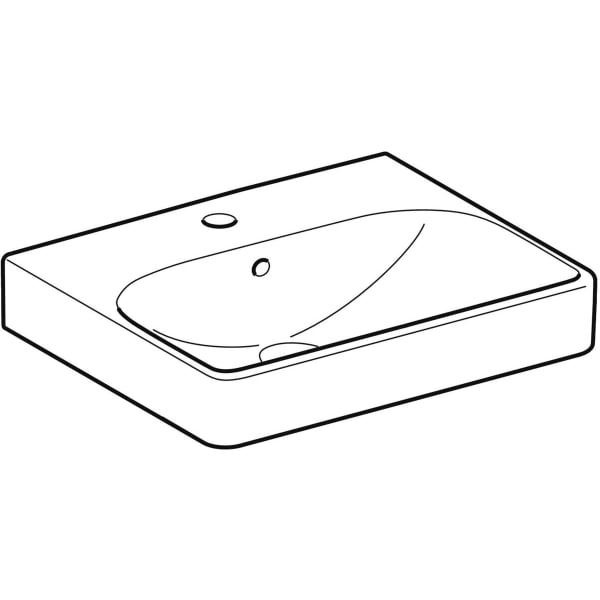 Wandwaschtisch „Smyle Square“, rechteckig, mit Überlauf, Hahnlochposition mittig 50 × 41 cm