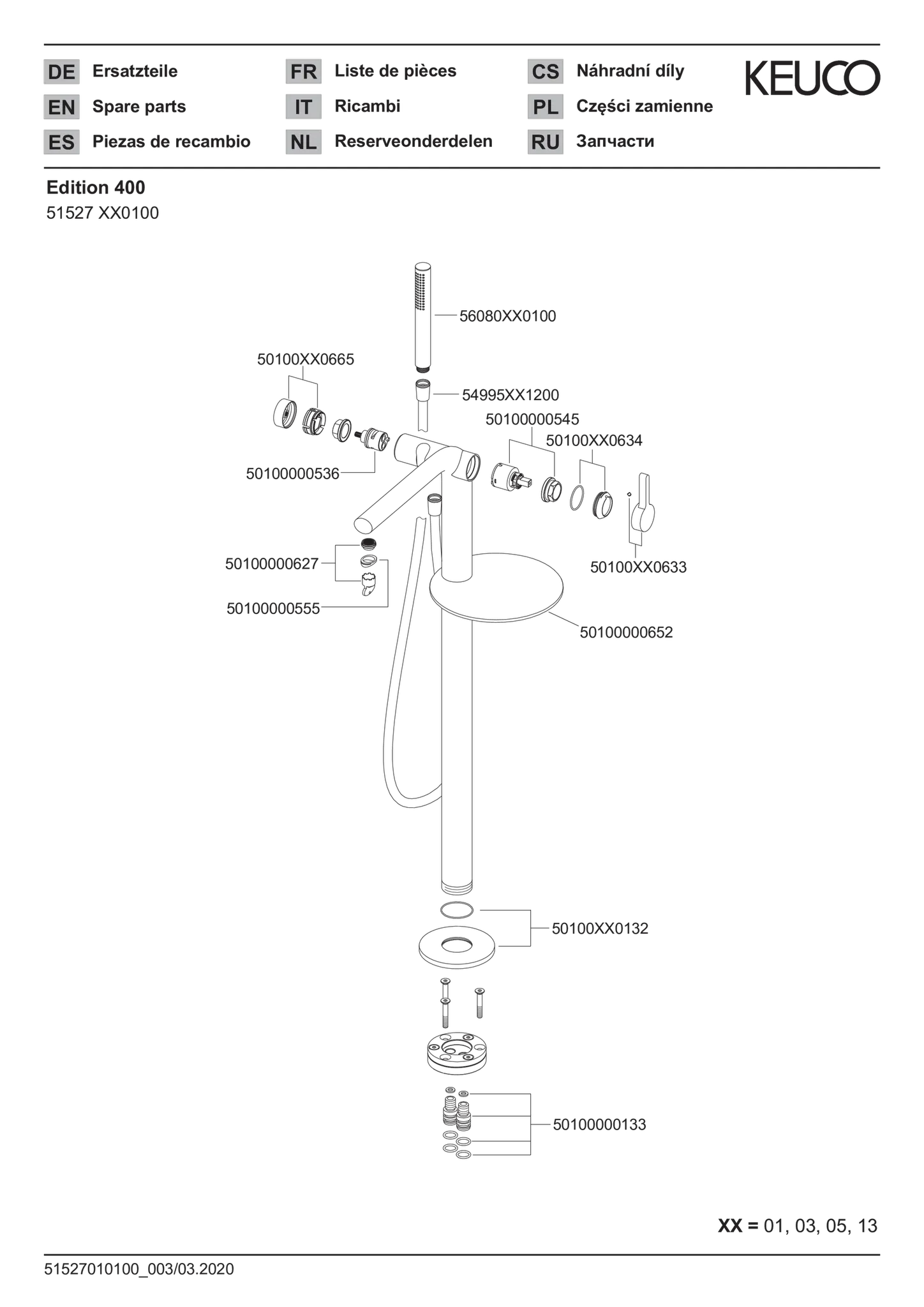 Edition 400 51527030100 Einhebel-Wannenmischer für freistehende Montage Bronze gebürstet Edition 400 51527030100 Einhebel-Wannenmischer für freistehende Montage Bronze gebürstet