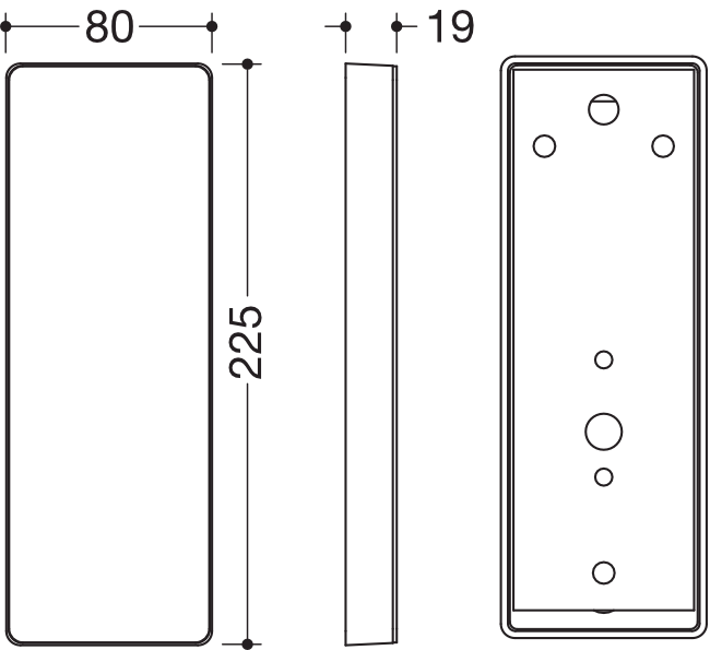 Montageplatte mit Abdeckung des Systems 900, Edelstahl, PVD, zur Aufnahme der mobilen Stützklappgriffe 900.50.4...70, schwarz, in Farbe CK (messing glänzend)