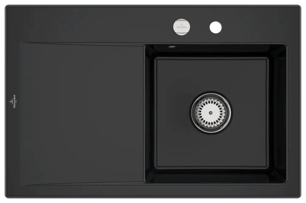 Villeroy & Boch Einbau-Küchenspülbecken „Subway Style“ 45 780 × 510 × 220 mm, für Becken rechts in Pure Black Villeroy & Boch Einbau-Küchenspülbecken „Subway Style“ 45 780 × 510 × 220 mm, für Becken rechts in Pure Black