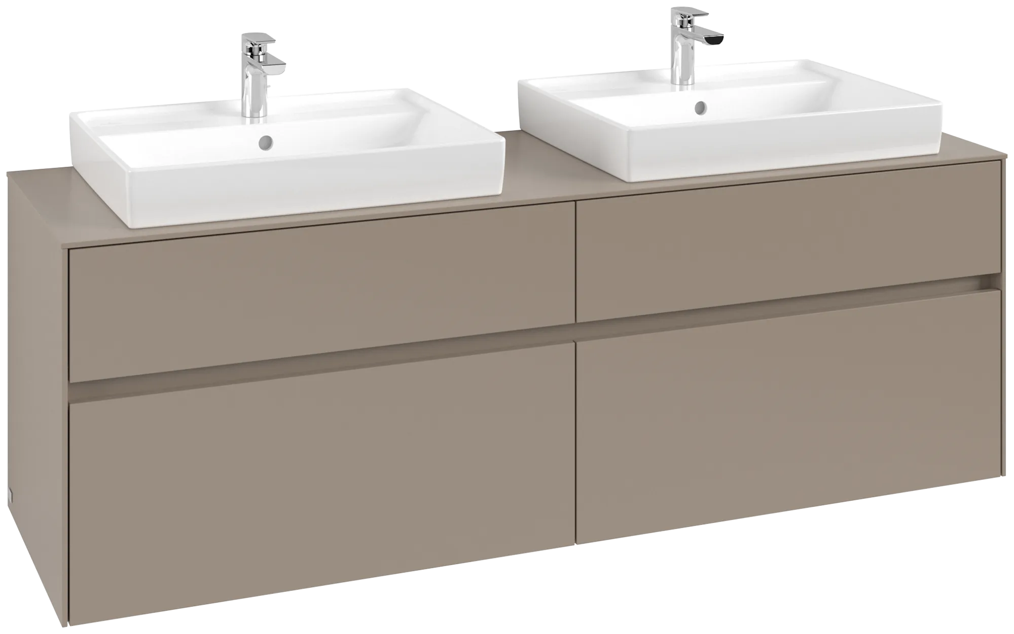 Villeroy & Boch Collaro Waschbeckenunterschrank C02400 1600x548x500mm 4 Ausz. für 2 WT Taupe