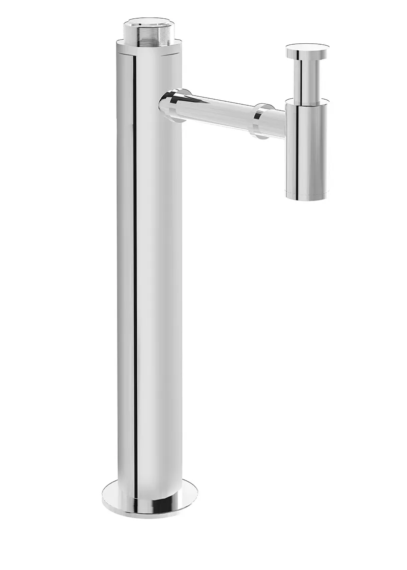 Zubehör Design Zu- und Ablaufsystemsäule kurz Bodenmontage G 1 1/4″ Chrom