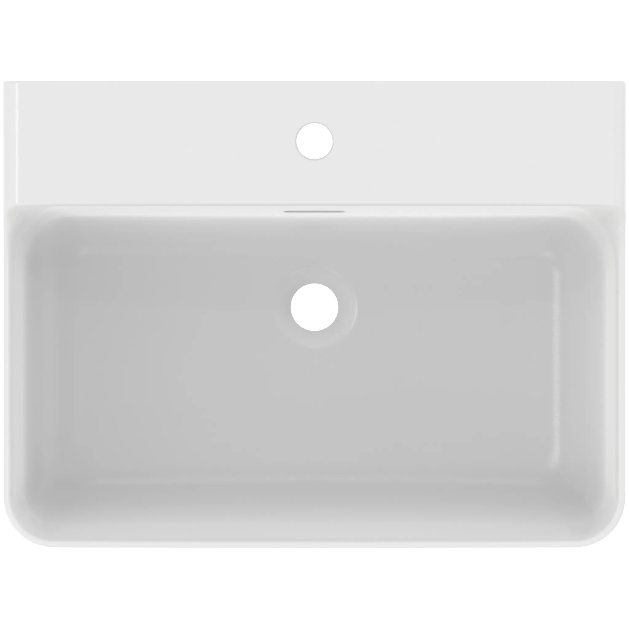 Waschbecken „Conca“ 60 × 45 × 16,5 cm, Hahnlochposition mittig in Seidenweiß Waschbecken „Conca“ 60 × 45 × 16,5 cm, Hahnlochposition mittig in Seidenweiß