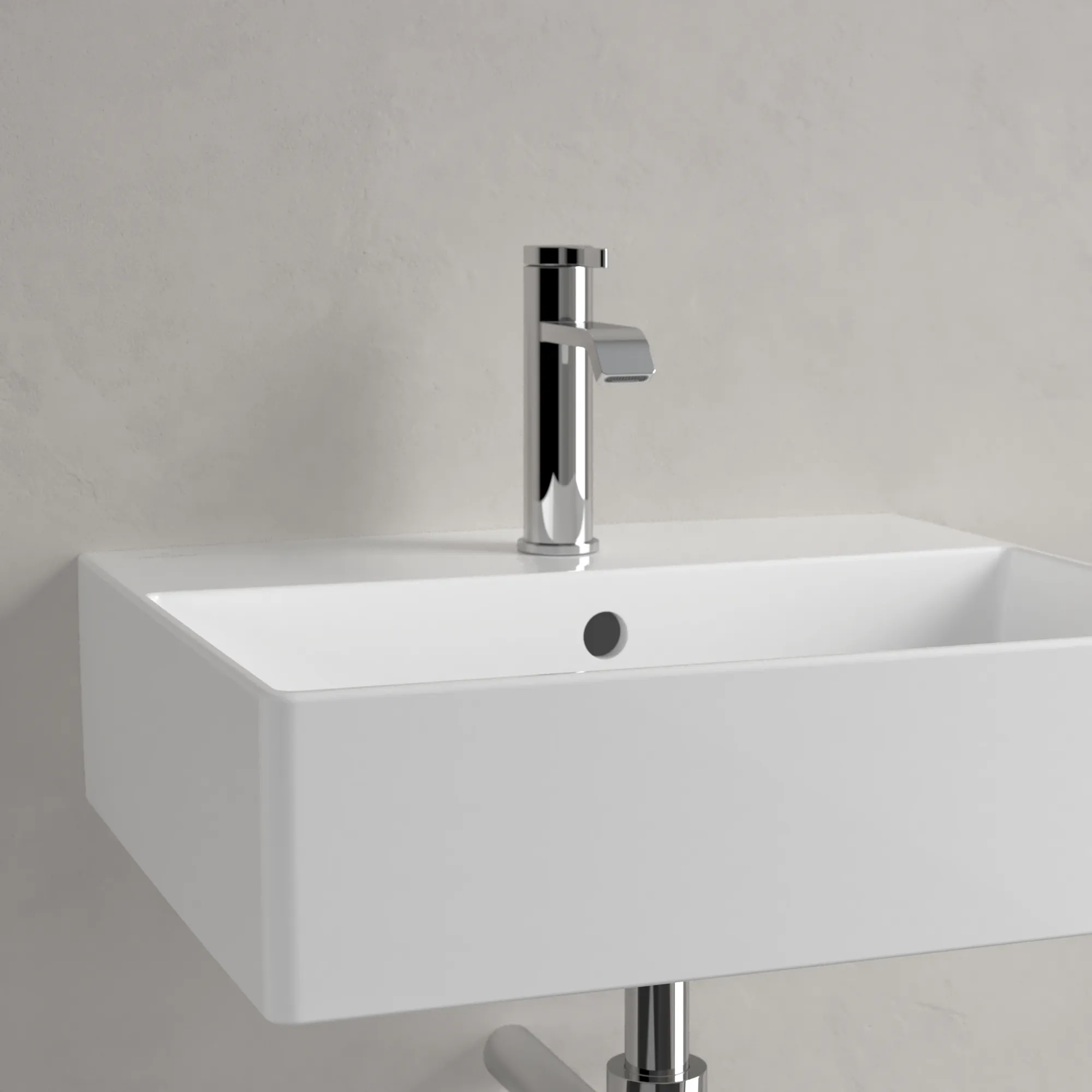 Villeroy & Boch Wandwaschtisch aus TitanCeram geschliffen „Memento 2.0“ 500 × 420 × 140 mm, mit Hahnlochbohrung, Hahnlochposition mittig in Weiß Alpin Villeroy & Boch Wandwaschtisch aus TitanCeram geschliffen „Memento 2.0“ 500 × 420 × 140 mm, mit Hahnlochbohrung, Hahnlochposition mittig in Weiß Alpin