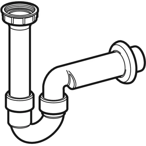 Rohrbogengeruchsverschluss für Spülbecken, Abgang horizontal: d=40mm, G=1 1/2″, weiß-alpin