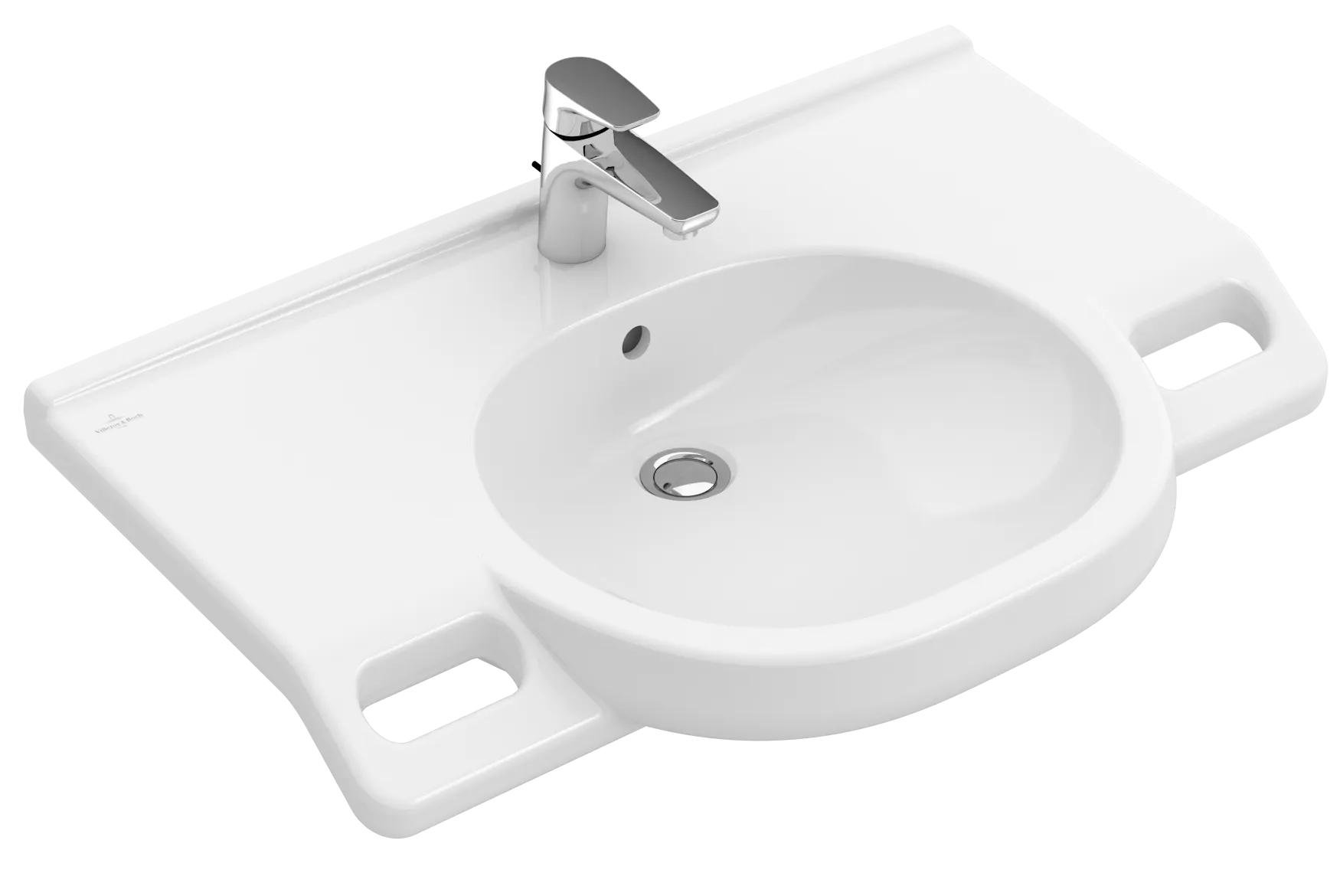 Villeroy & Boch Wandwaschtisch „ViCare“ 810 × 560 × 185 mm, mit Hahnlochbohrung in Weiß Alpin Villeroy & Boch Wandwaschtisch „ViCare“ 810 × 560 × 185 mm, mit Hahnlochbohrung in Weiß Alpin