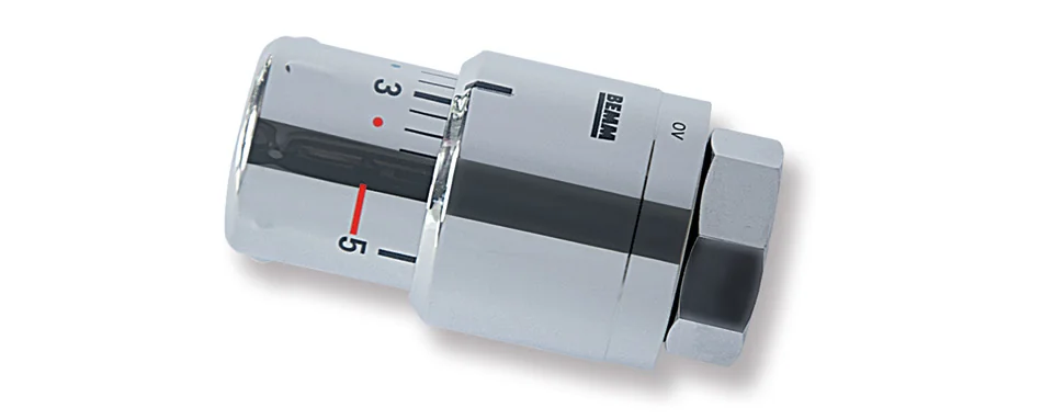 BEMM Thermostat Puro M30x1,5 - Chrom/Chrom, schlankes Design mit Edelstahloptik, für BEMM-M-Ventile und Radiatoren