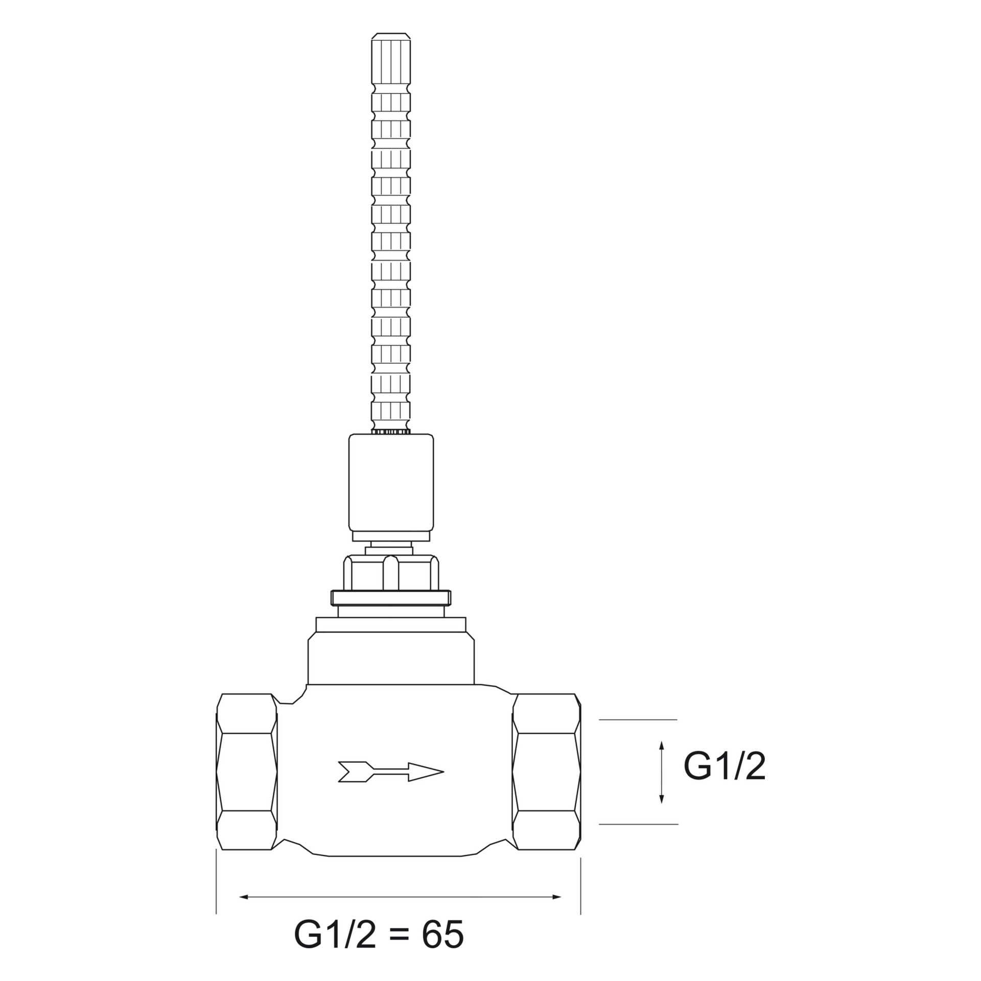 Hansa Oberteil 0225 G1⁄2 DN15 Schwarz