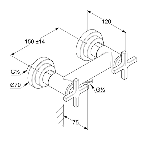 NOVA FONTE Brausearmatur CLASSIC chrom NOVA FONTE Brausearmatur CLASSIC chrom
