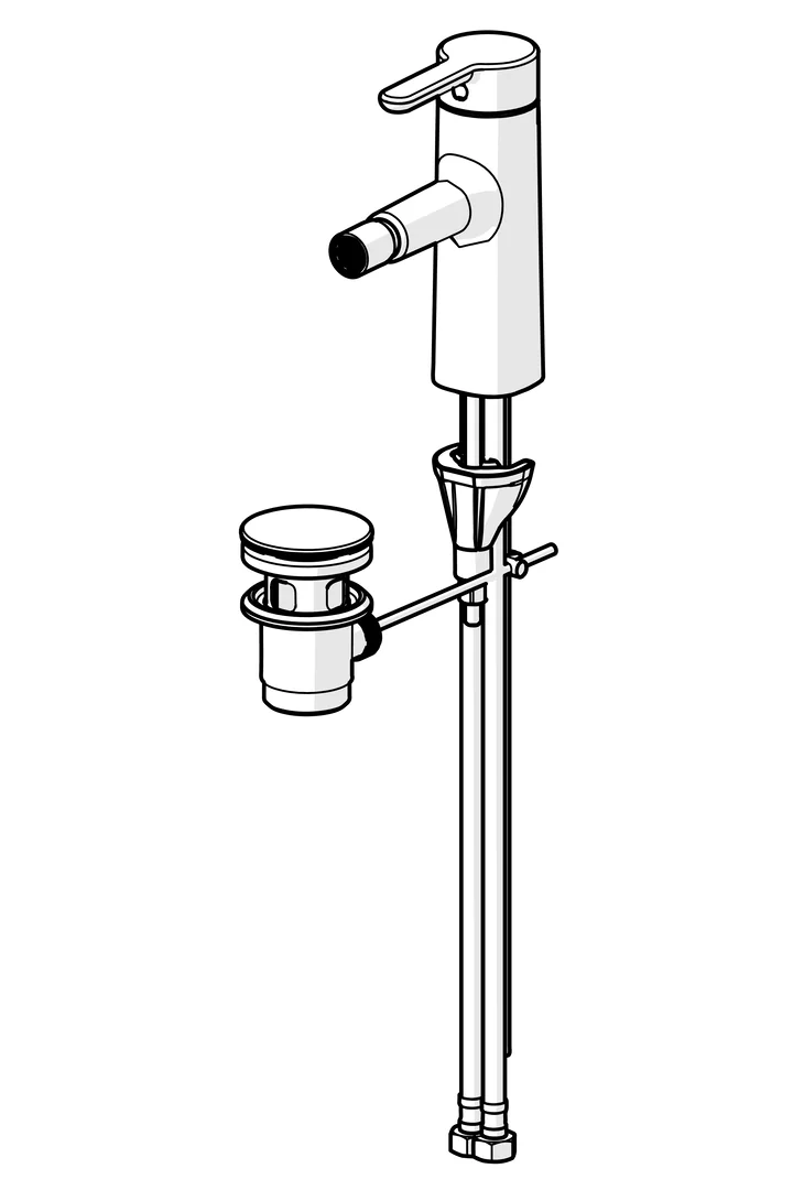 HansaDESIGNO Style Bidetarmatur EHM 5173 Zugst.Ablgarn. Ausld. 117 DN15 Chrom