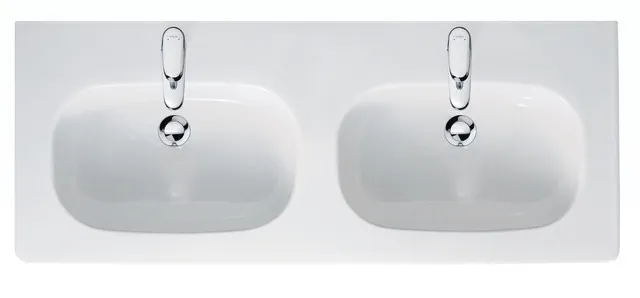 Doppelwaschtisch „D-Code“ 120 × 49 cm Doppelwaschtisch „D-Code“ 120 × 49 cm