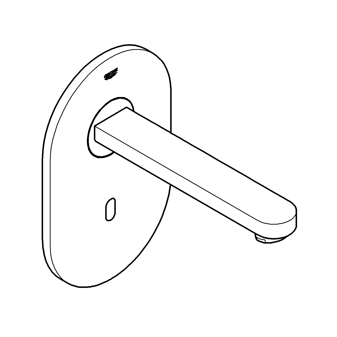 Infrarot-Elektronik für Waschtisch-Wandarmatur Eurosmart CE 36335, ohne Mischung, Fertigmontageset für UP-Einbaukasten 36 336, 36 337, mit Trafo 100-230 V AC, 50-60 Hz, 6 V DC, Ausladung 172 mm, edelstahl