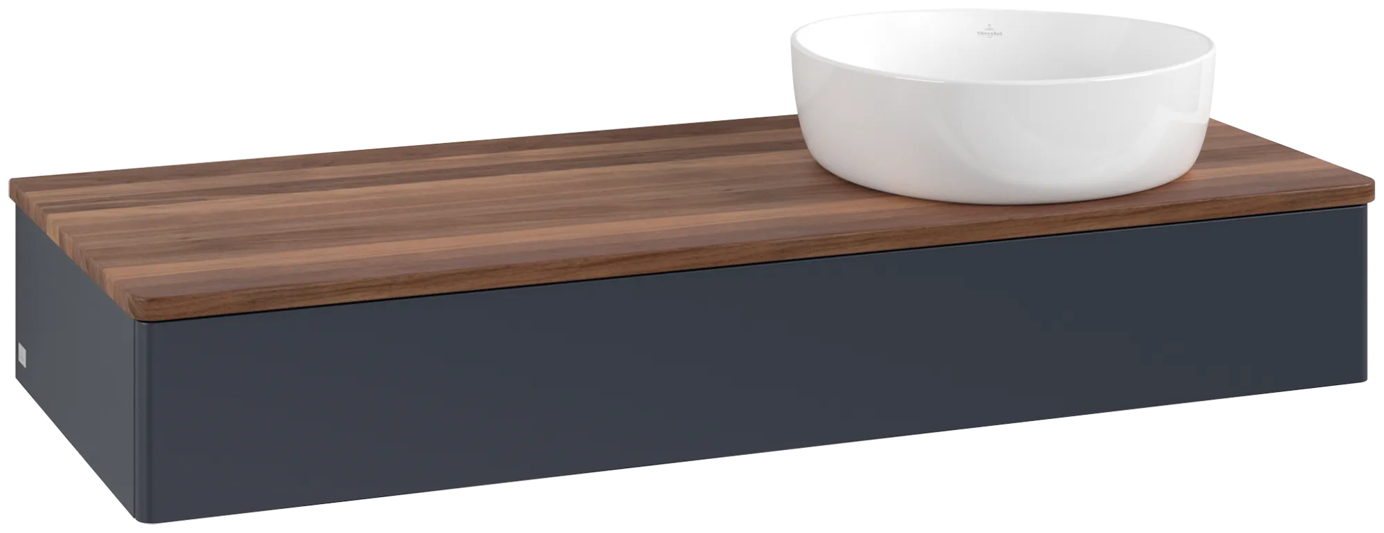 Villeroy & Boch Antao Waschbeckenunterschrank L12_1, 1200x190x500mm, Midnight Blue Matt Lacquer / Warm Walnut