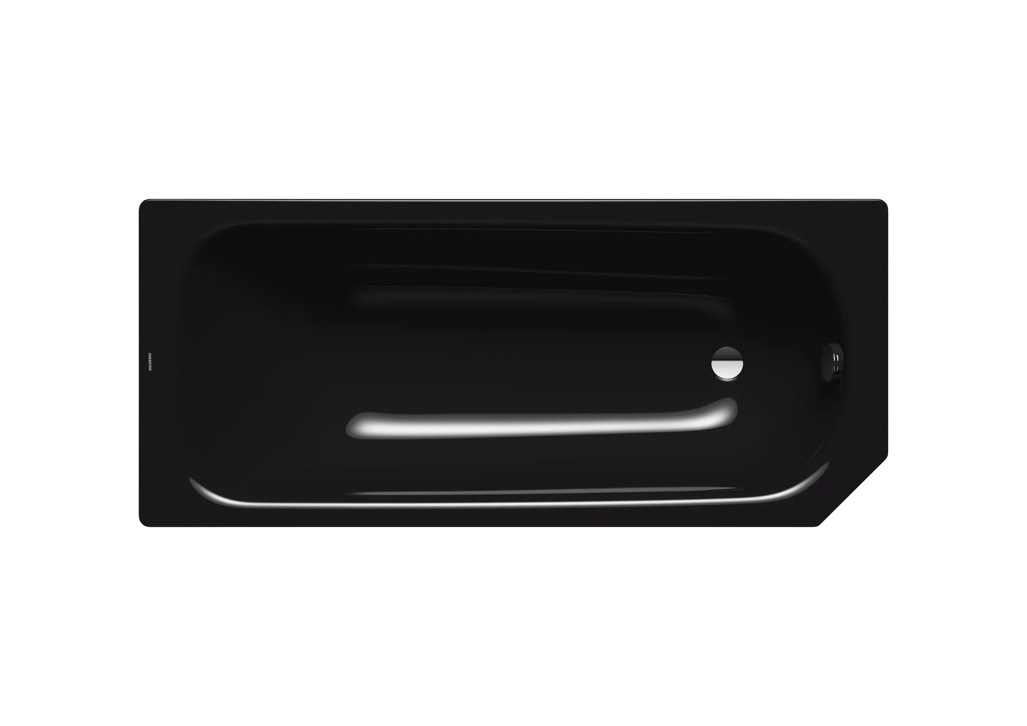 Kaldewei Badewanne „Saniform V4“ fünfeck rechteck 160 × 70 cm, ohne Wannenträger, ohne Grifflochbohrungen in schwarz