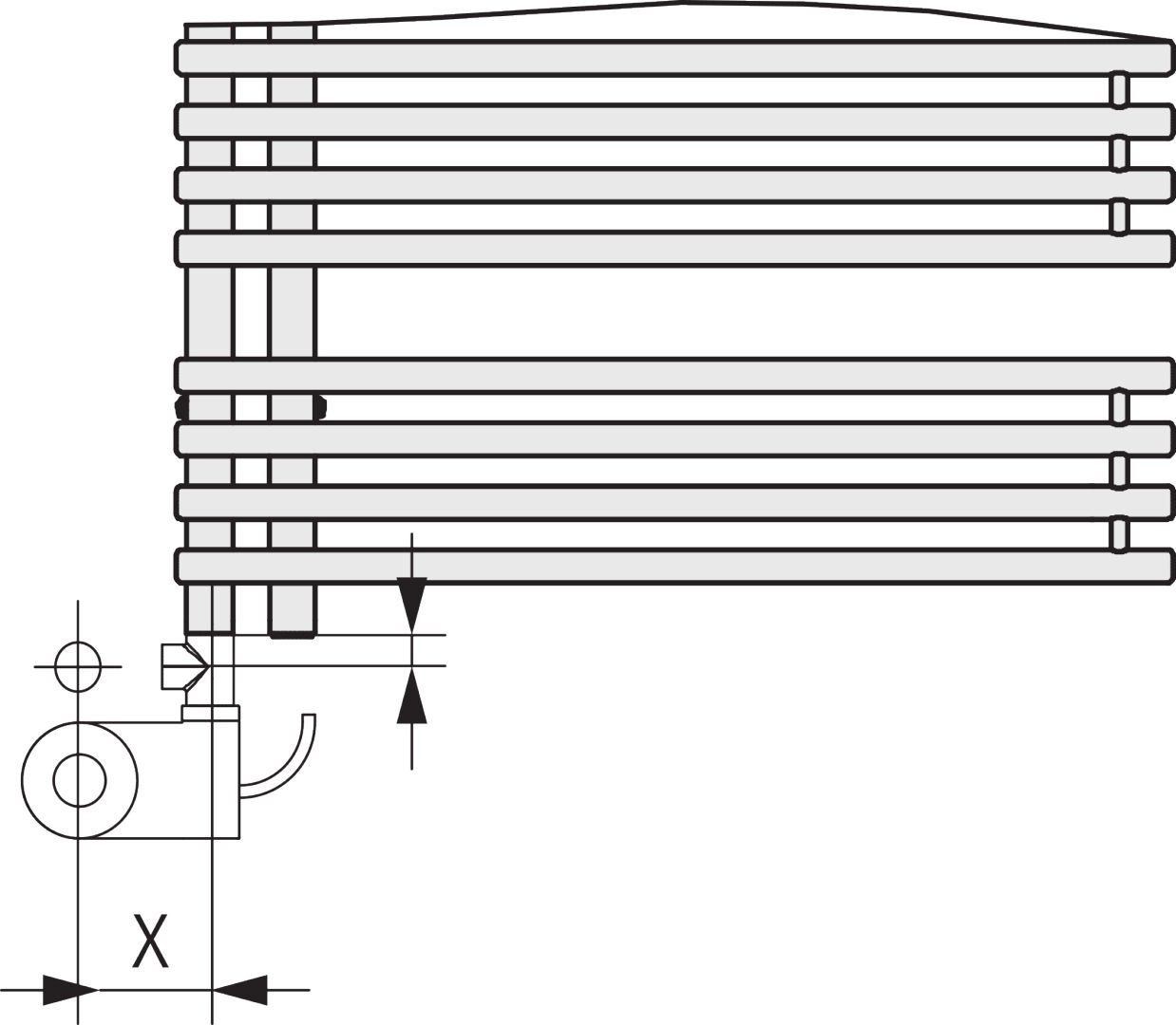 Kermi Design-Heizkörper „Diveo®“ 60 × 132 cm in Graphit Metallic