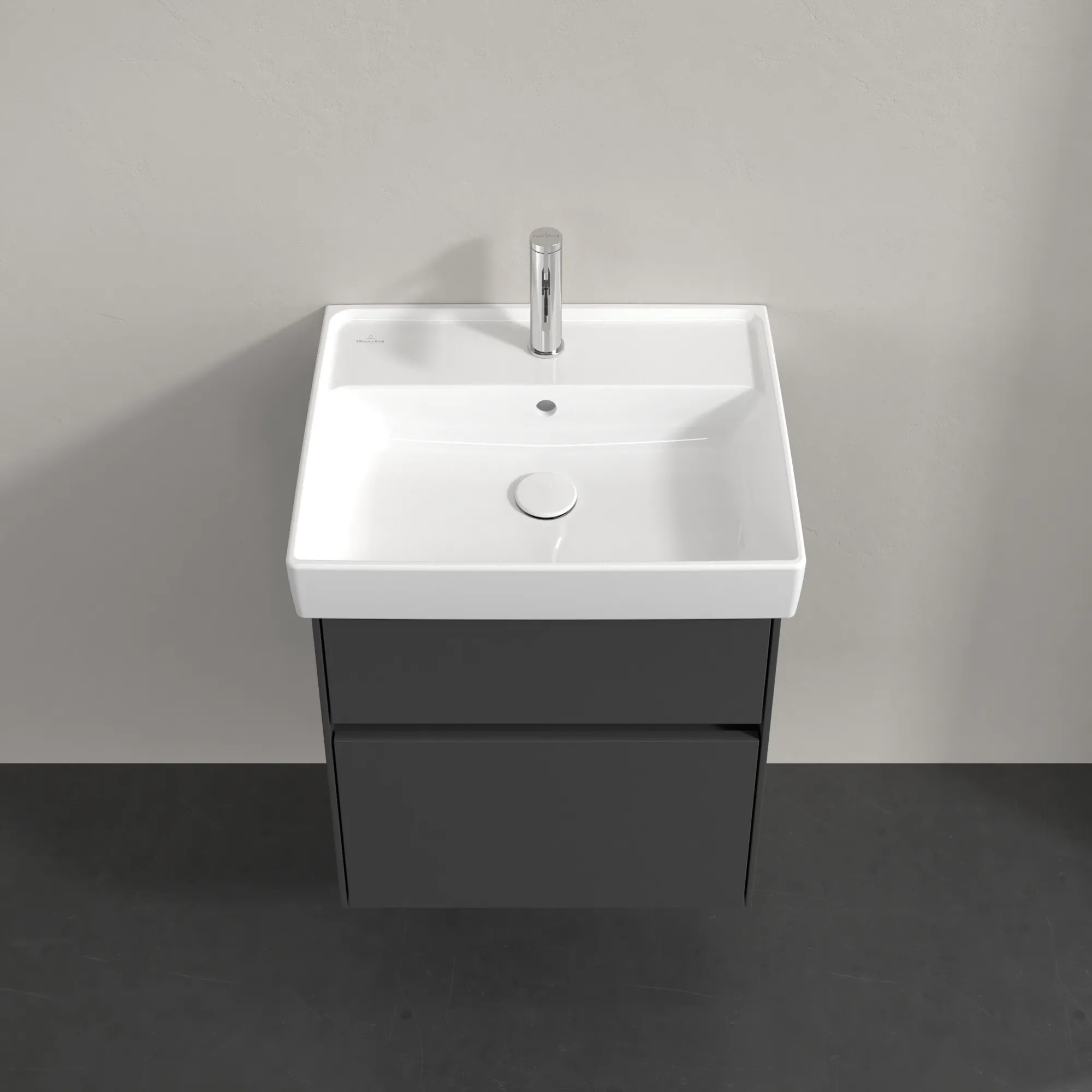 Villeroy & Boch Waschtischunterschrank „Collaro“ 510 × 546 × 414 mm Graphite, für Becken mittig, ohne Beleuchtung Villeroy & Boch Waschtischunterschrank „Collaro“ 510 × 546 × 414 mm Graphite, für Becken mittig, ohne Beleuchtung
