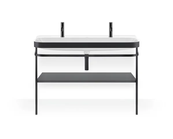 Duravit Waschtischunterschrank mit Metallkonsole „Happy D.2 Plus“ 117,5 × 85 × 49 cm in Graphit Supermatt