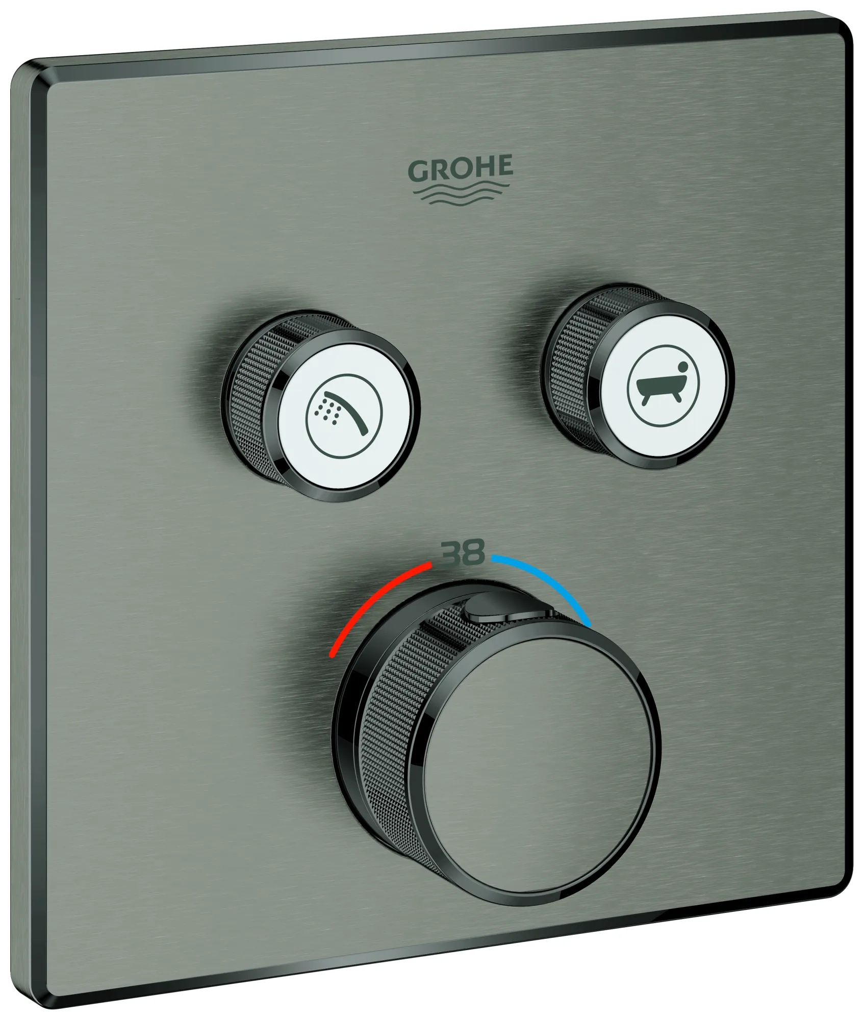 Thermostat Grohtherm SmartControl 29124, mit 2 Absperrventilen, Fertigmontageset für Rapido SmartBox, Wandrosette eckig, chrom Thermostat Grohtherm SmartControl 29124, mit 2 Absperrventilen, Fertigmontageset für Rapido SmartBox, Wandrosette eckig, chrom