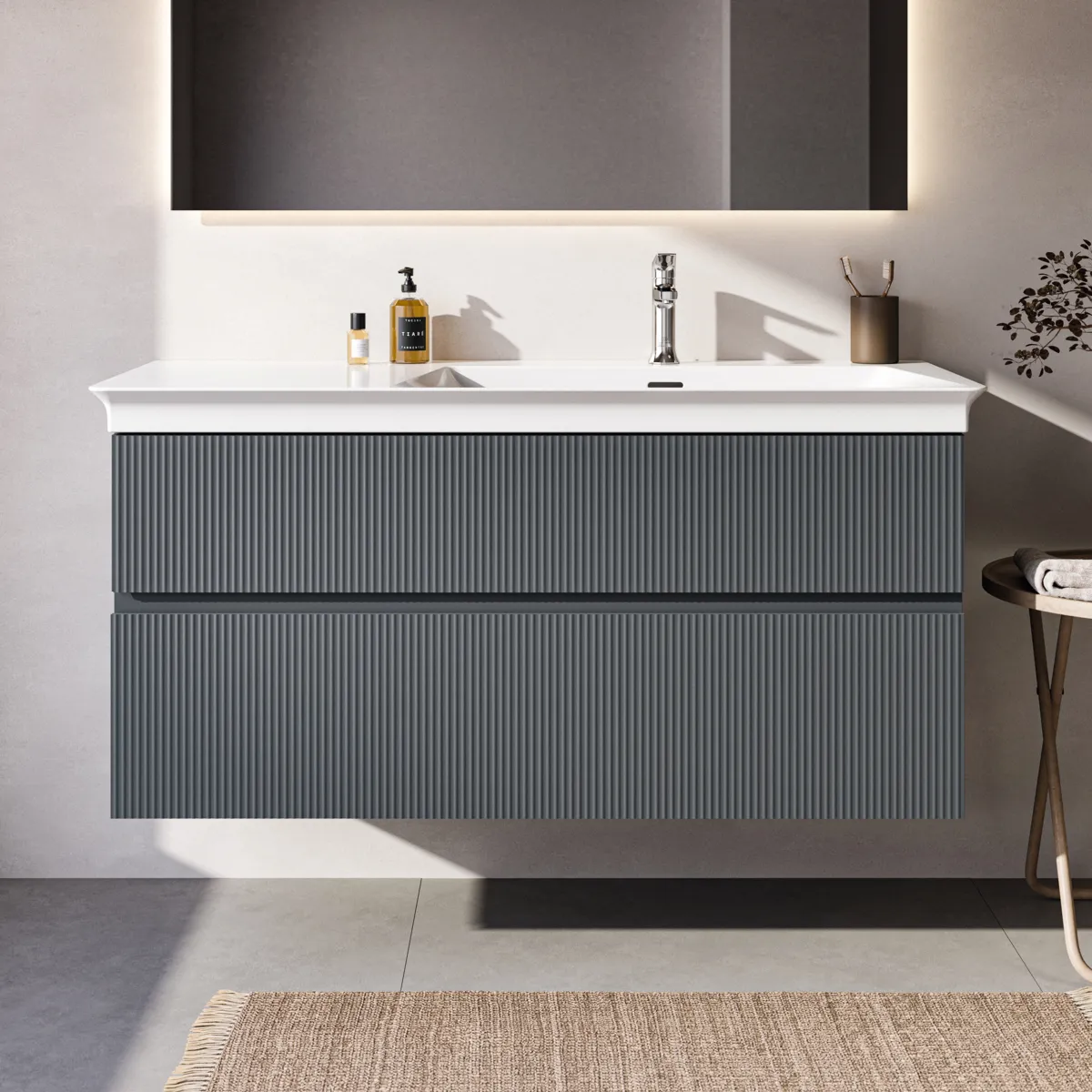 Ideal Standard Möbelwaschtischunterschrank Finesse 1200x505x550mm Aschblau matt Ideal Standard Möbelwaschtischunterschrank Finesse 1200x505x550mm Aschblau matt