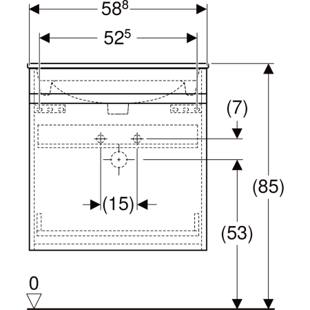 Geberit Waschtischunterschrank „Renova Plan“ Nussbaum hickory / Melamin Holzstruktur