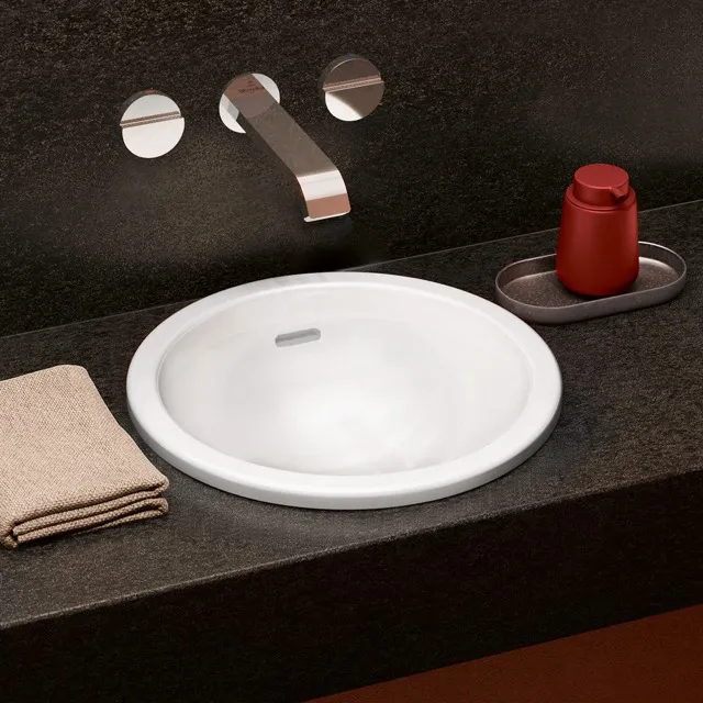 Villeroy & Boch Einbauwaschtisch aus TitanCeram „Loop & Friends“ ohne Hahnlochbohrung, ⌀ 450 mm, ohne Hahnlochbohrung in Weiß Alpin Villeroy & Boch Einbauwaschtisch aus TitanCeram „Loop & Friends“ ohne Hahnlochbohrung, ⌀ 450 mm, ohne Hahnlochbohrung in Weiß Alpin