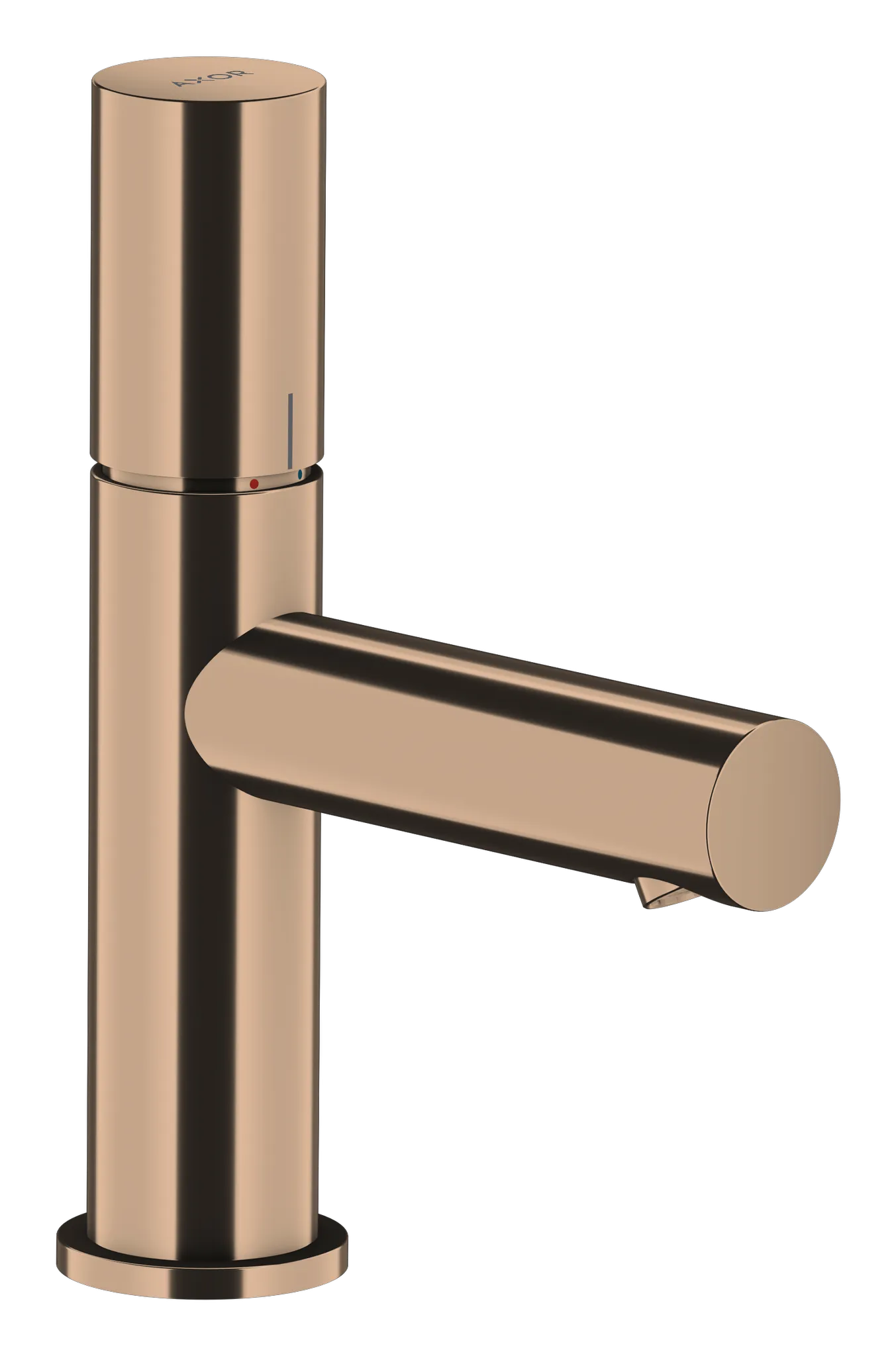 Hansgrohe AXOR Uno Einhebel-Waschtischmischer 80 mit Zylindergriff und Ablaufgarnitur, Polished Red Gold