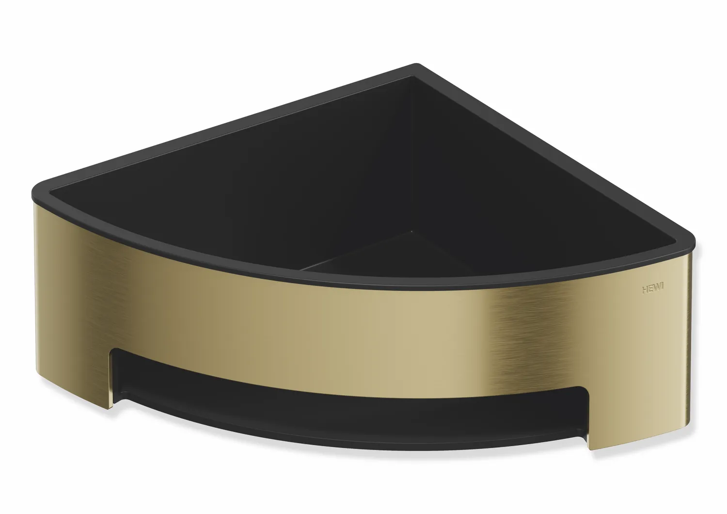 Duschkorb des Systems 900, Halter aus Edelstahl, PVD, Einsatz aus Kunststoff, schwarz, H: 67 mm, Schenkellänge 170 mm, in Farbe CK (messing glänzend)