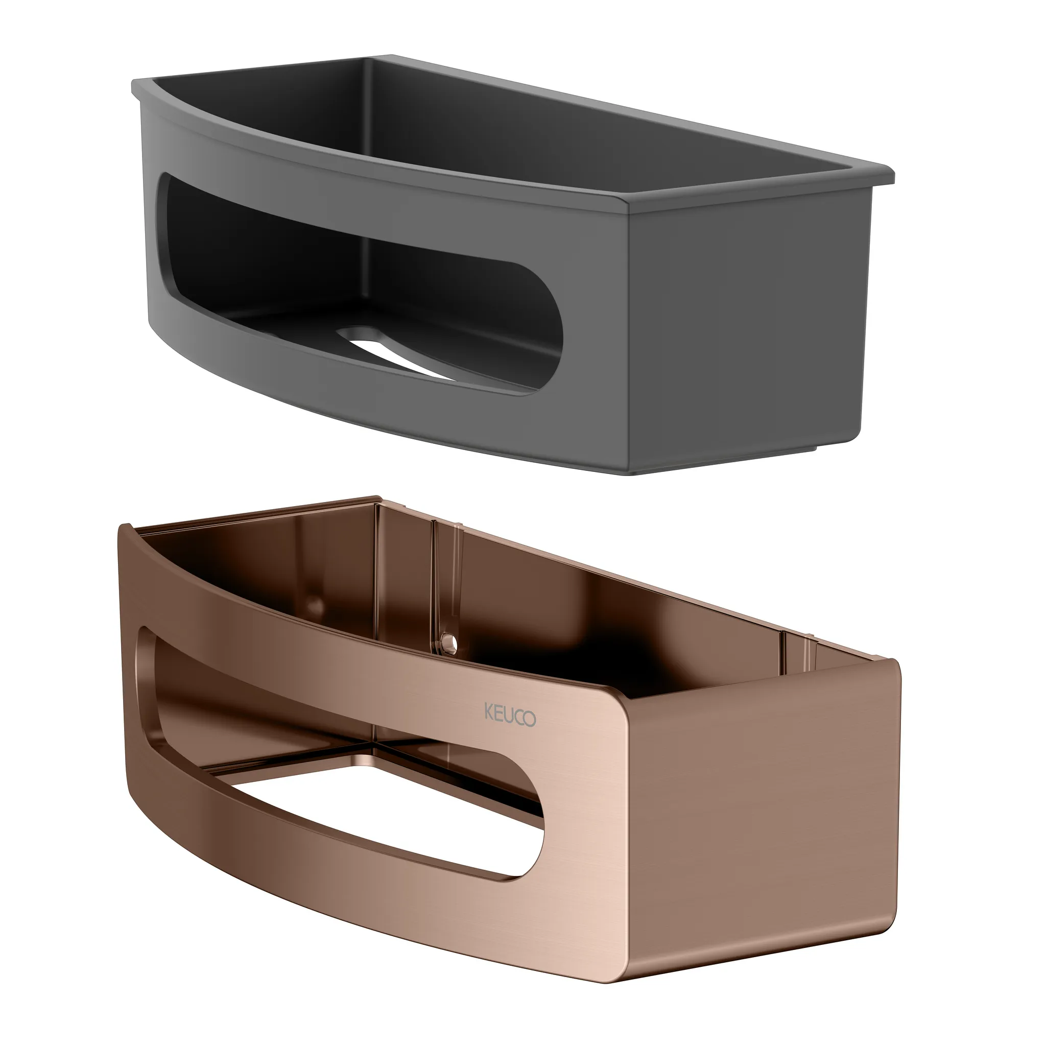 KEUCO ELEGANCE Duschablage Kunststoff-Einsatz anthrazit Rotgold gebürstet KEUCO ELEGANCE Duschablage Kunststoff-Einsatz anthrazit Rotgold gebürstet