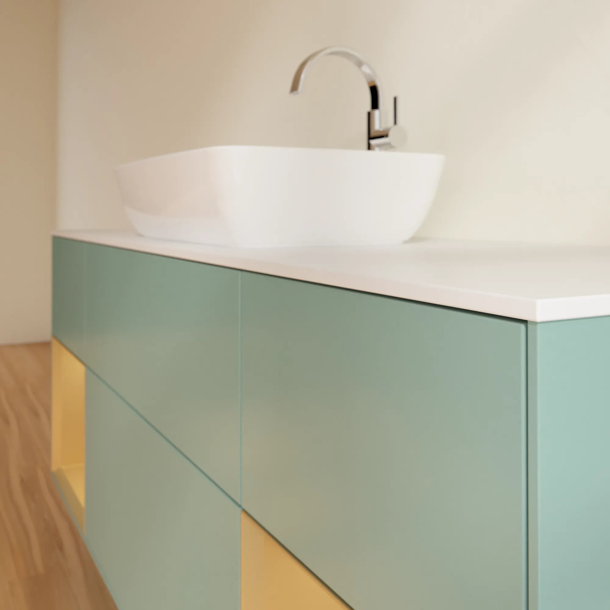 Villeroy & Boch Waschtischunterschrank „Finion“ für Schrankwaschtisch 1600 × 603 × 501 mm Olive Matt Lacquer, für Becken mittig, mit Hahnlochbohrung Villeroy & Boch Waschtischunterschrank „Finion“ für Schrankwaschtisch 1600 × 603 × 501 mm Olive Matt Lacquer, für Becken mittig, mit Hahnlochbohrung