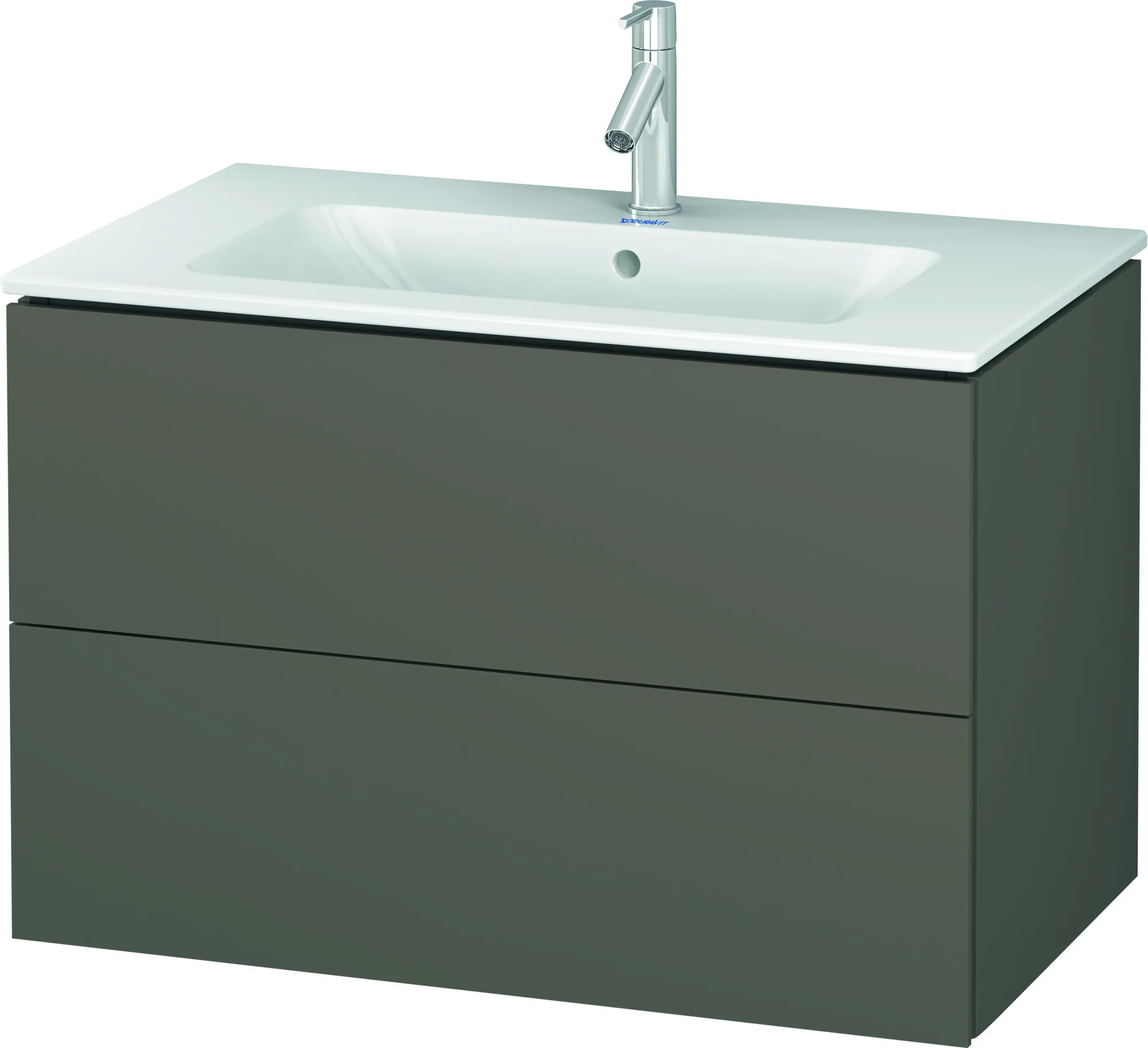 Duravit Waschtischunterschrank wandhängend „L-Cube“ 82 × 55 × 48,1 cm Flannel Grey Seidenmatt