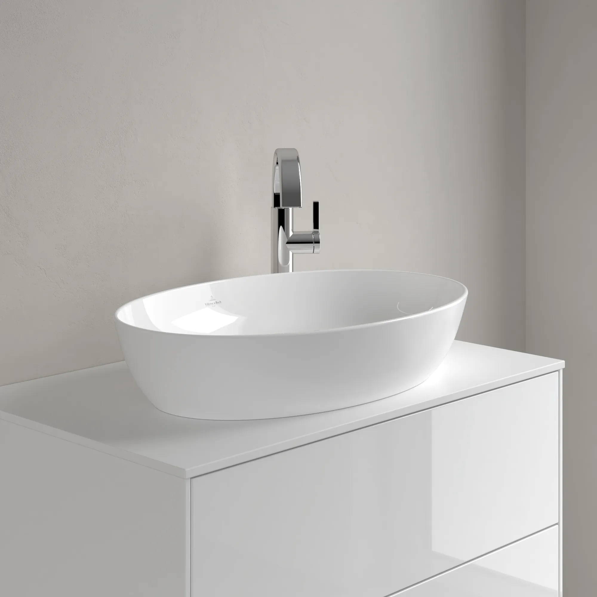 Villeroy & Boch Aufsatzwaschbecken Artis, oval, Stone White CeramicPlus, 610x410x130 mm, TitanCeram, matt, ohne Überlauf Villeroy & Boch Aufsatzwaschbecken Artis, oval, Stone White CeramicPlus, 610x410x130 mm, TitanCeram, matt, ohne Überlauf