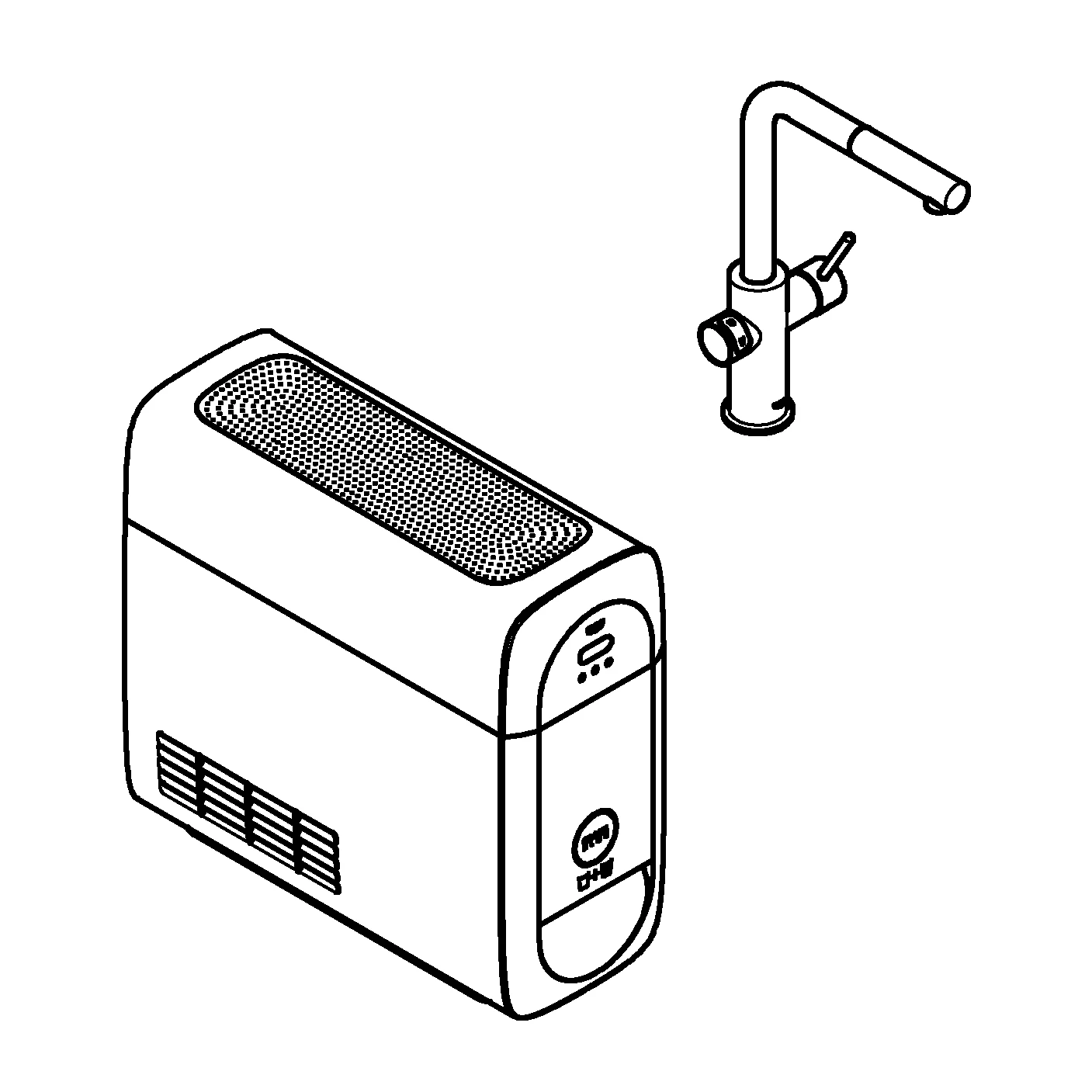 Starter Kit Blue Home 31539, L-Auslauf, Einlochmontage, herausziehbarer Mousseurauslauf, mit Bluetooth 4.0 und WIFI Datenkommunikation