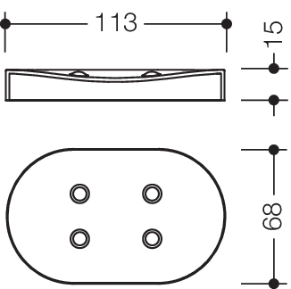 HEWI Seifenablage „System 800“ 11,3 × 1,5 cm