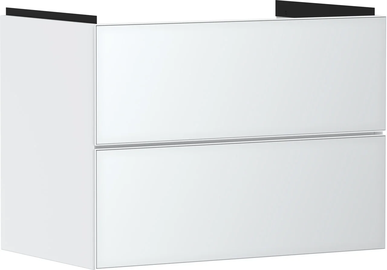 Hansgrohe Xevolos E Waschtischunterschrank Mattweiß 780/475 mm mit 2 Schubkästen, griff- und siphonlos, SoftClose, PushOpen, vormontiert