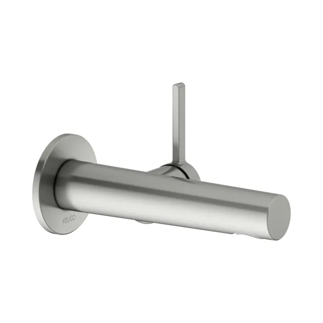 KEUCO EDITION 400 Einhebel-Waschtischmischer Unterputz 1 Loch für Wandmontage Ausladung 165 mm Edelstahl-finish