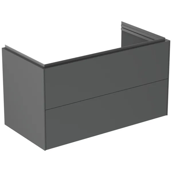 Ideal Standard Conca Möbelwaschtischunterschrank Anthrazit matt 1000x505x550 mm 2 Auszüge Push-Open mit Softclose-Einzug wandhängend