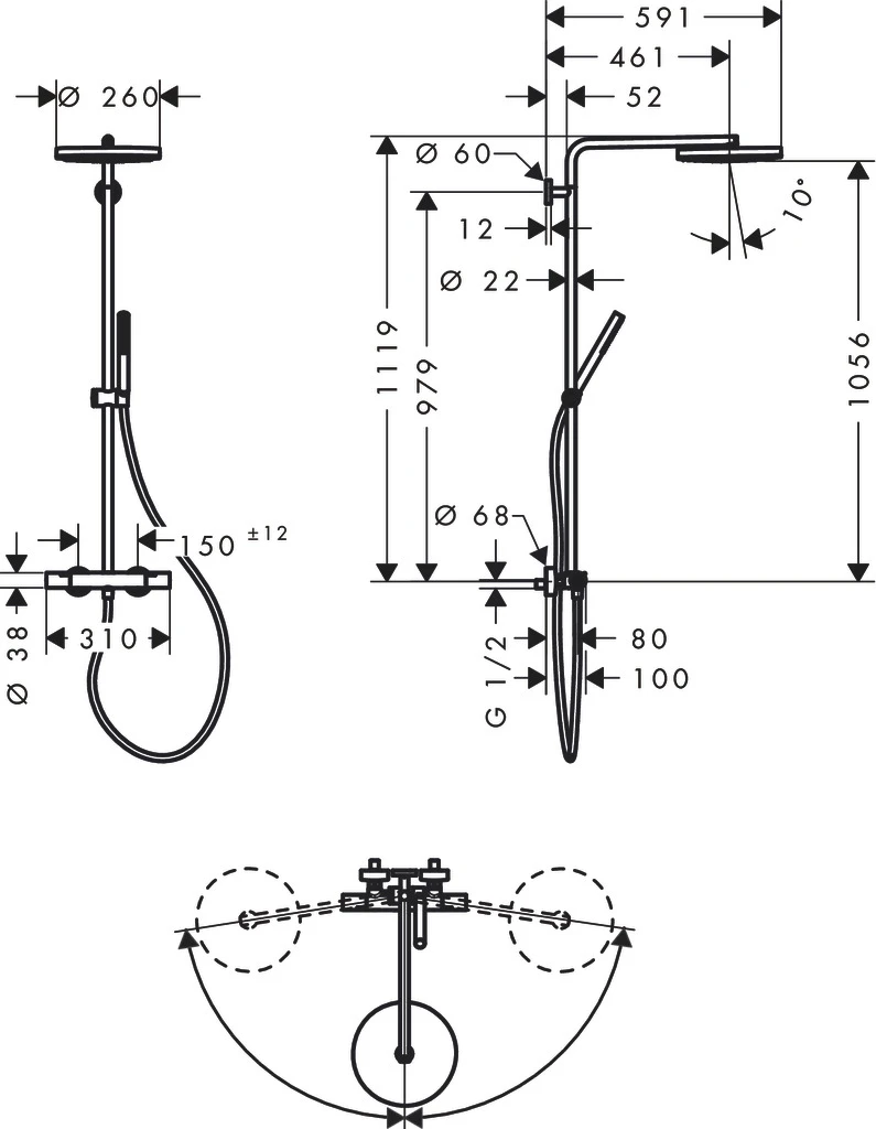 Hansgrohe Duschsystem „Pulsify S Puro“