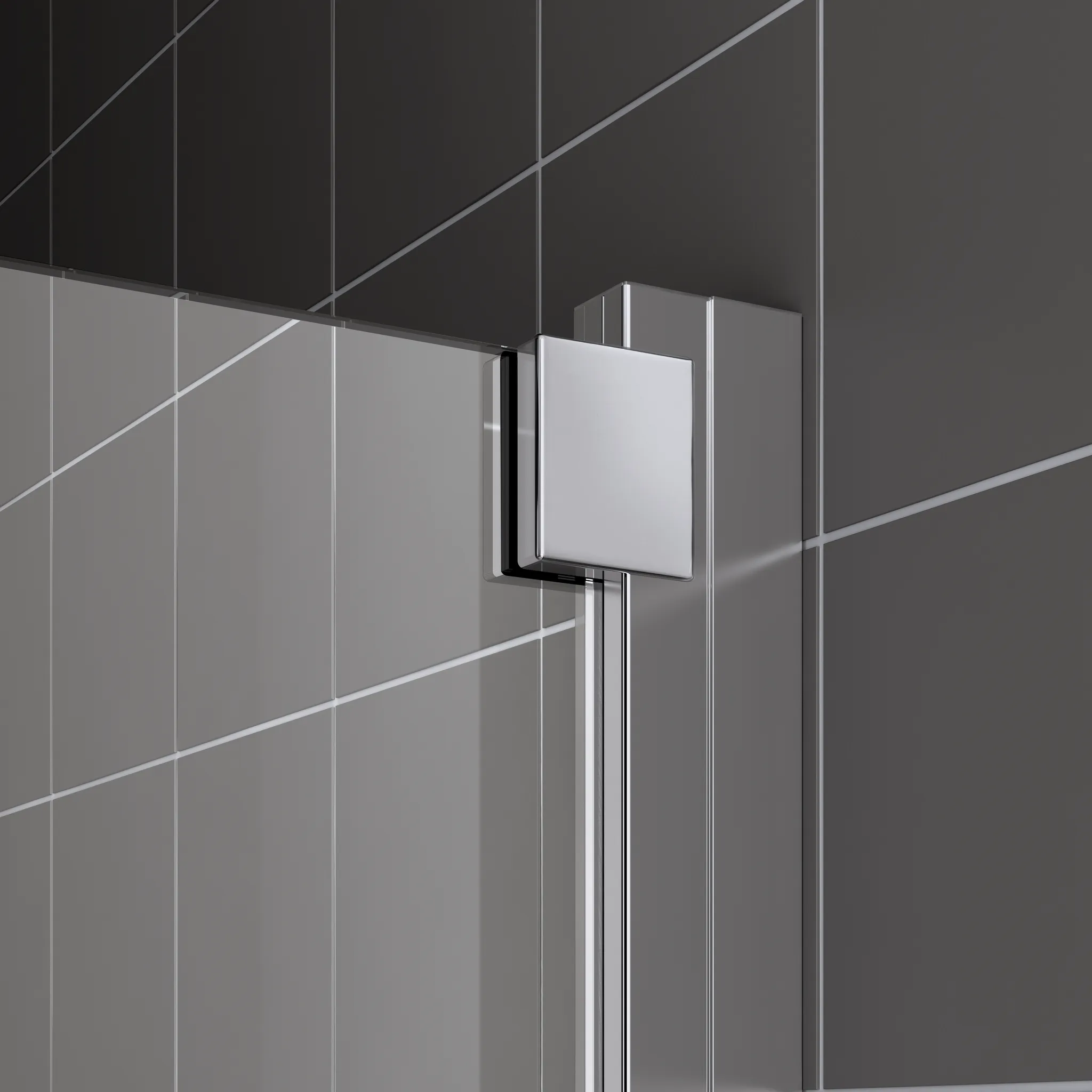 Kermi Seitenwand rechts für Ecke „RAYA“ Glas Klar, Profile Silber Hochglanz, BV: 870 - 900 mm GAK: 855 - 885 mm WE: 880 - 910 mm H: 1850 mm
