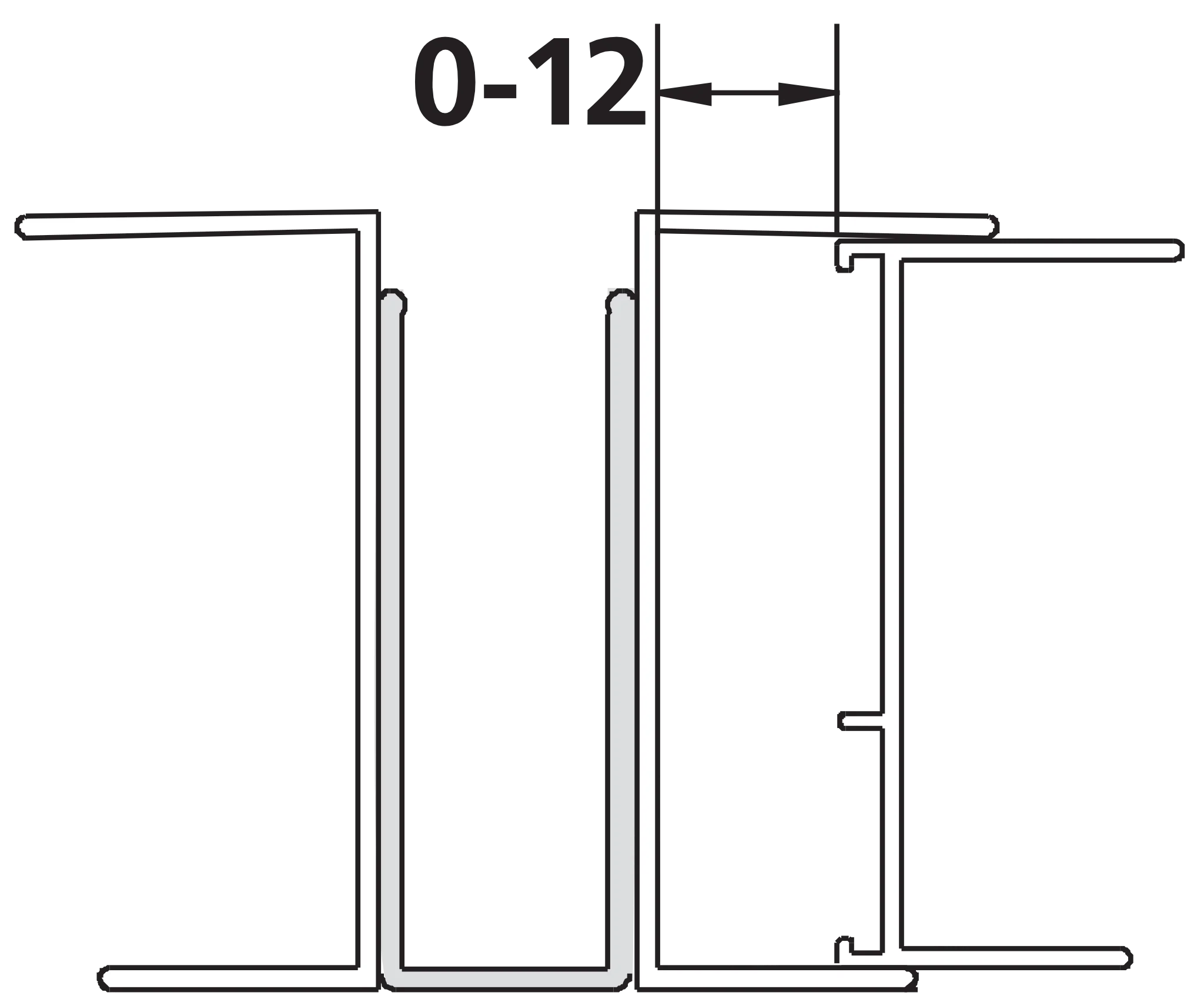 Kermi Duschdesign Reihenduschanlage „NOVA 2000“ 2000 mm in Silber Mattglanz