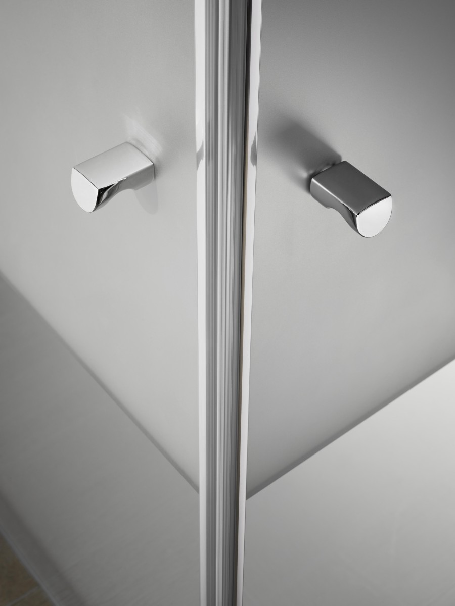 HSK teilgerahmte Eckeinstieg an Nebenteil mit Drehfalttür „Exklusiv 2.0“ Glas Klar hell, Profile Alu Silber-matt