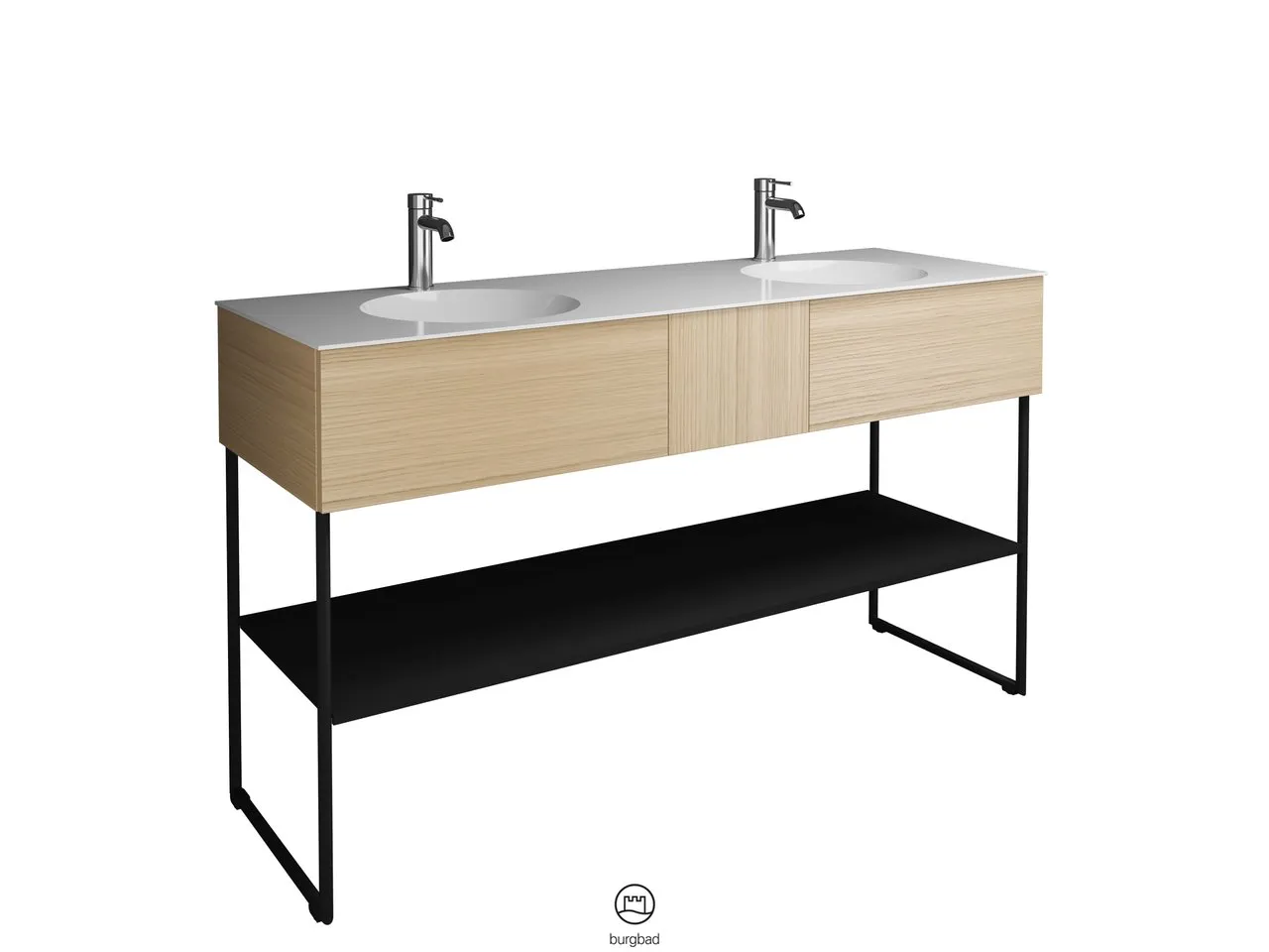 burgbad Coco HGL Mineralguss-Waschtisch inkl. Waschtischunterschrank, 505x1506x870mm burgbad Coco HGL Mineralguss-Waschtisch inkl. Waschtischunterschrank, 505x1506x870mm