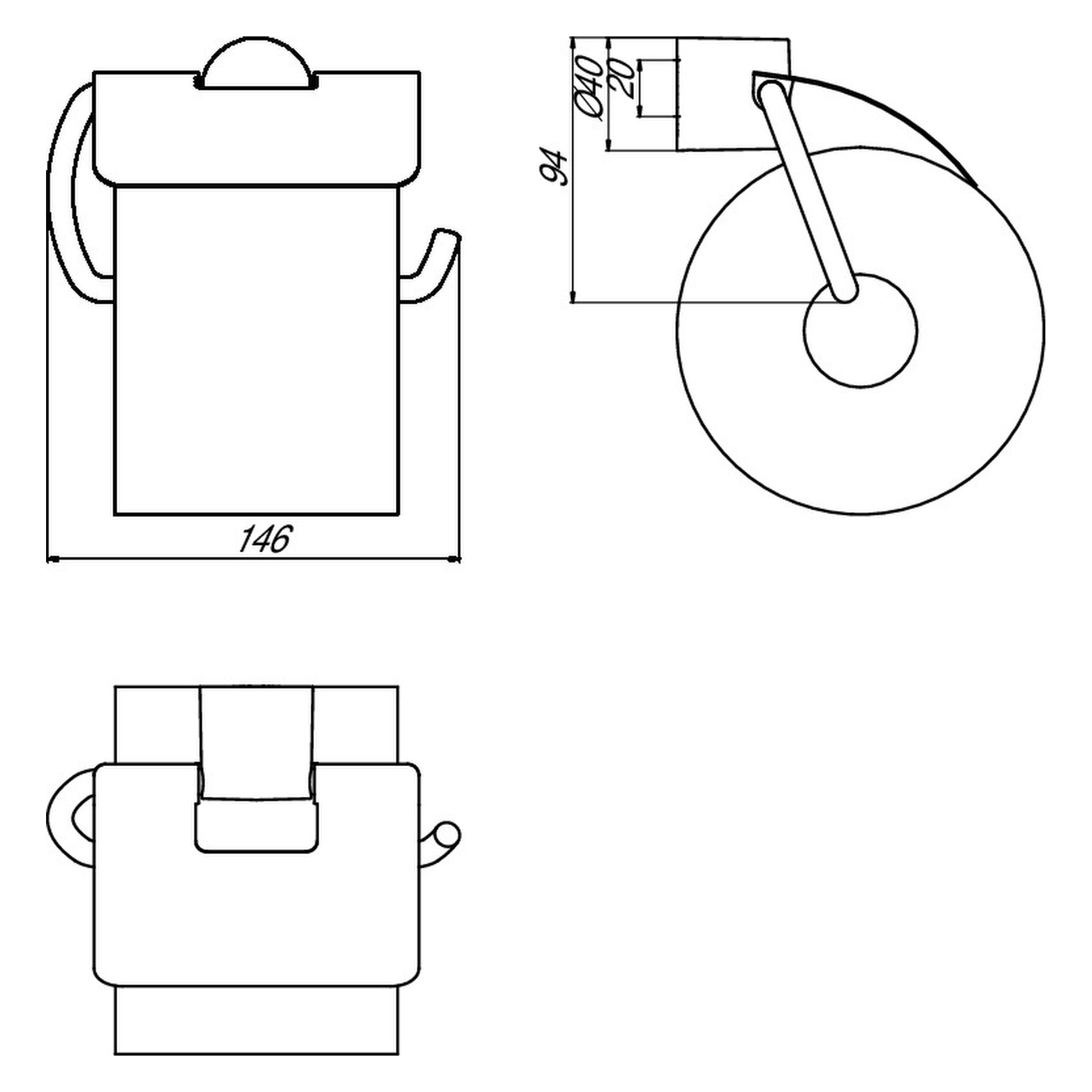 emco Toilettenpapierhalter mit Deckel „rondo 2“ 10,6 × 9,4 cm in chrom, Befestigung verdeckt