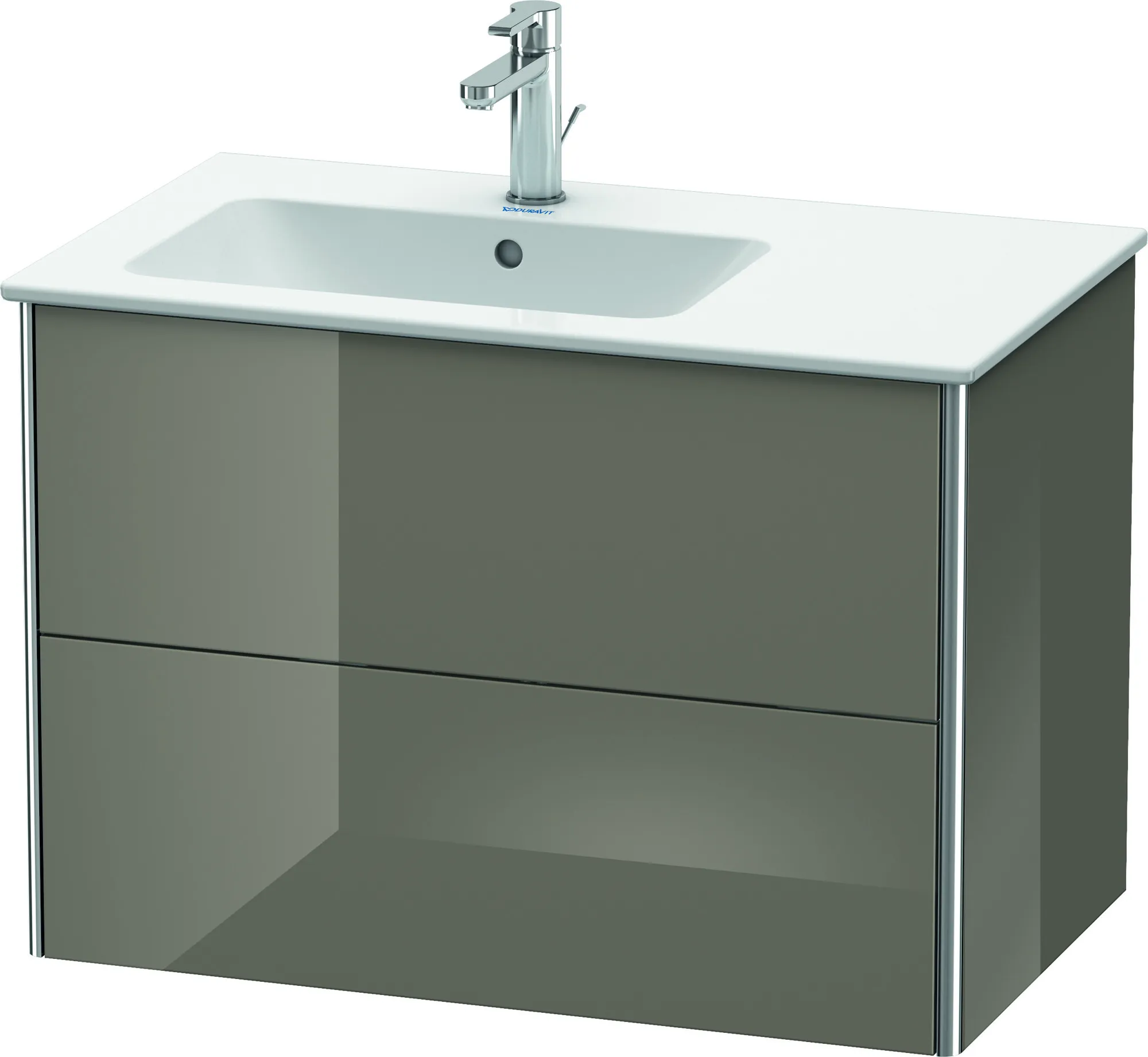 Duravit Waschtischunterschrank wandhängend „XSquare“ 81 × 56 × 47,8 cm Flannel Grey Hochglanz