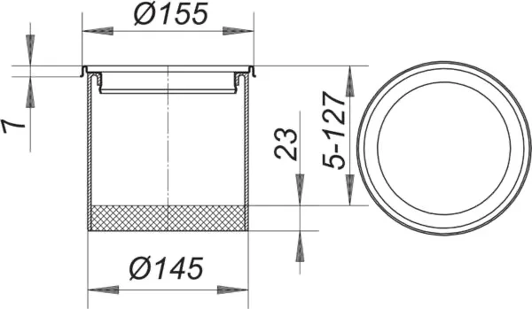 Aufsatzrahmen VER 15, V4A, d: 155 mm Aufsatzrahmen VER 15, V4A, d: 155 mm