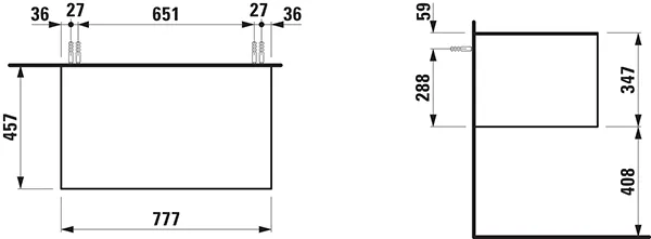 Laufen Sideboard THE NEW CLASSIC 457x777x347, geschwärzte Eiche Laufen Sideboard THE NEW CLASSIC 457x777x347, geschwärzte Eiche